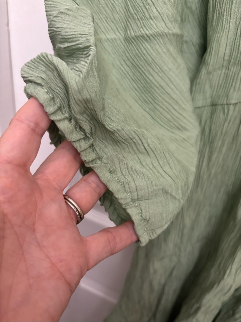 Amiani Sage Green ResortWear V-Neck/V-Back Women’s Mini Dress/Swimsuit Coverup - Picture 6 of 10